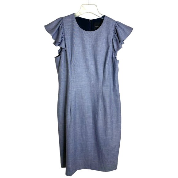 Alex Marie Dresses & Skirts - Alex Marie Women's Grey Sheath Lined Dress with Flounced Sleeves Size 12